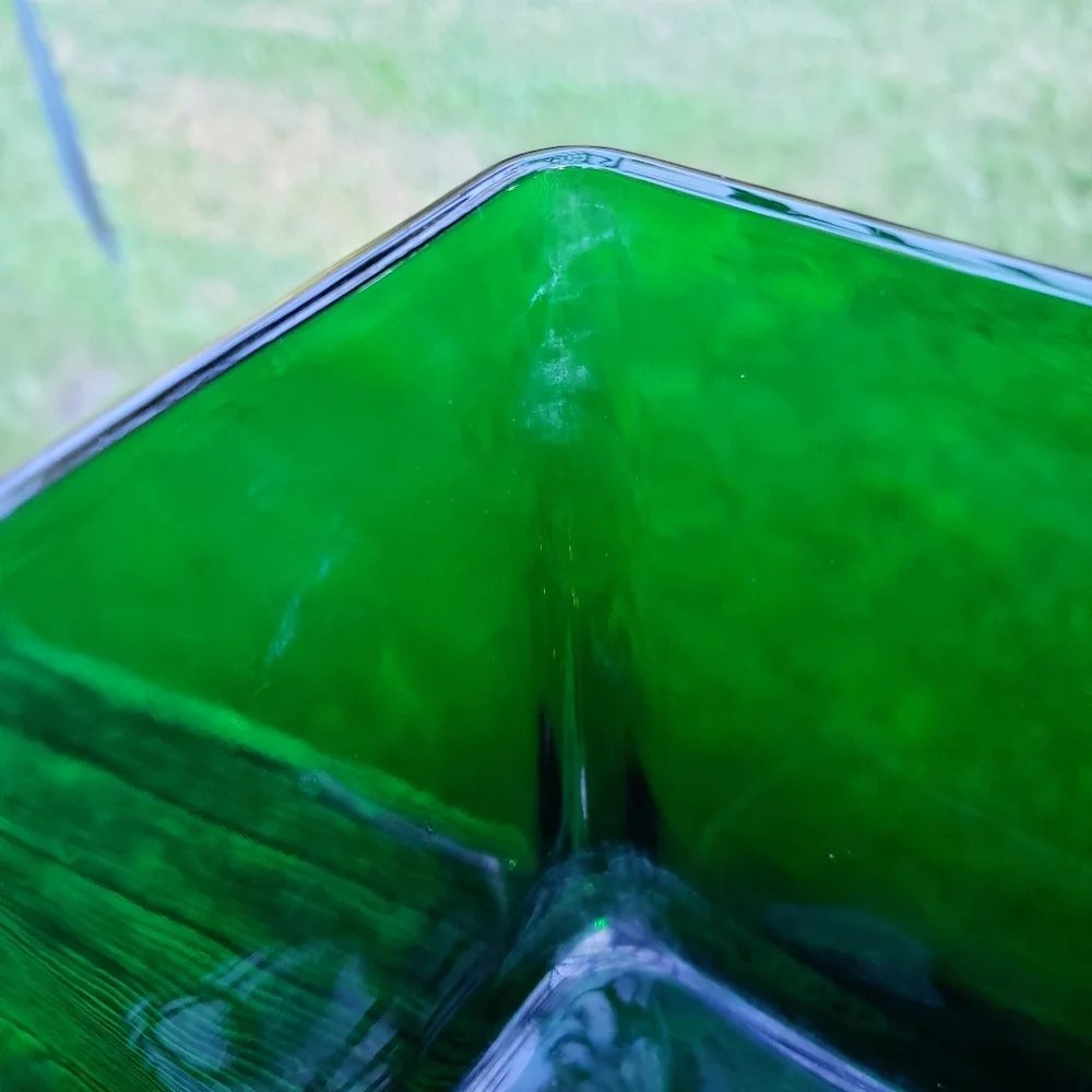 (2) Older Green NAPCO Cleveland.O. USA Short Rectangular Vases / Planters